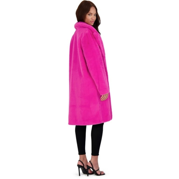 🟢SALE! AVEC LES FILLES,  HOT PINK FAUX FUR COAT - Picture 3 of 13